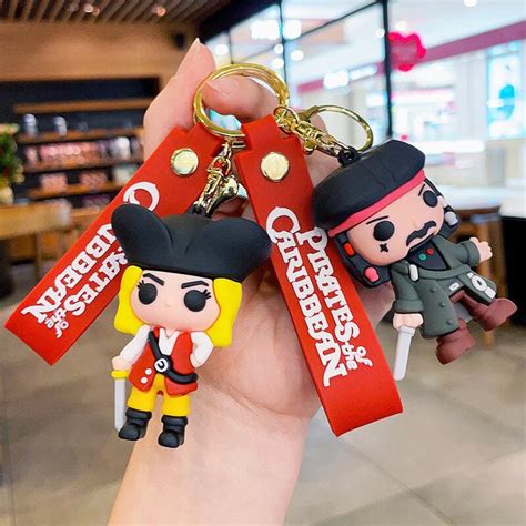 3D Rubber Jack Sparrow-Pirates of the Caribbean Keychain | Movie ...