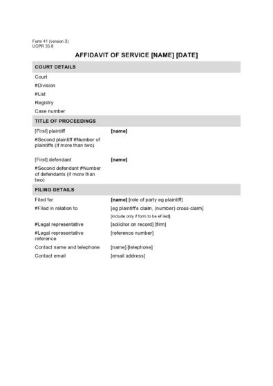 Image result for Blank of Service of Process Form
