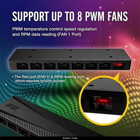 EZDIY-FAB ARGB PWM Fan Hub for PC Case Fan,8 PWM India | Ubuy