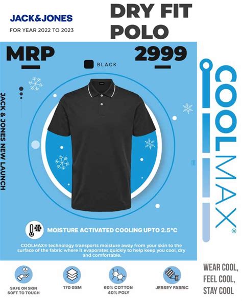 dry fit polo - jack & jones - sapphire online