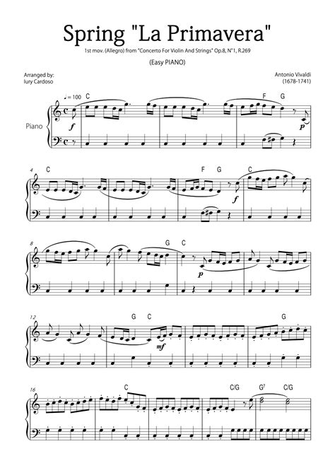 Image result for Vivaldi Spring Piano Tutorial