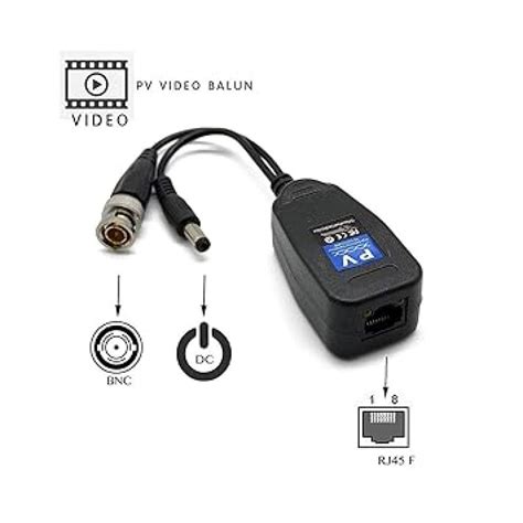 LipiWorld 8MP (PV) Passive Video Balun BNC DC to RJ45 Network ...