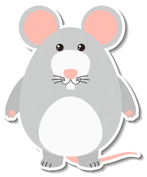 Free Vector | Chubby mouse animal cartoon sticker
