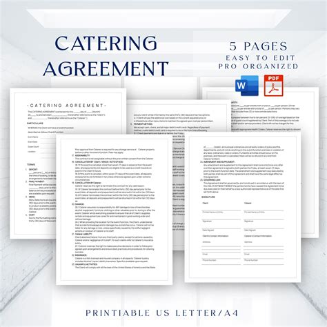 Catering Agreement Template Word | Templates Hexagon