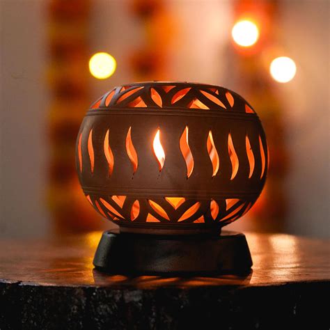 Buy Handcrafted Terracotta Kulhadi Candle Holder Online On Zwende