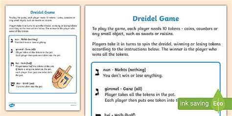 Dreidel Game - Hanukkah Resource