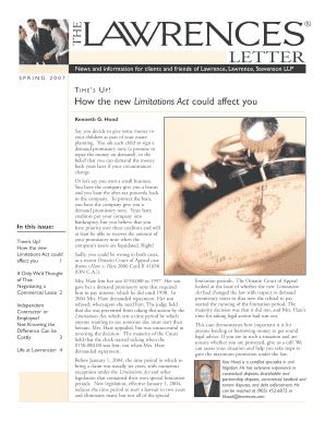 Fillable Online How the new Limitations Act could affect you Fax Email ...