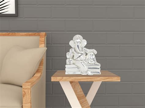 Allure - Silver plated Ganesh Home Décor Idol for Gifting by Shaze