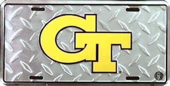 Georgia Tech Diamond Cut NCAA Tin Licence Plate : Amazon.in: Home & Kitchen