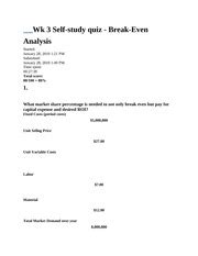 Image result for Break-Even Analysis Practice Questions