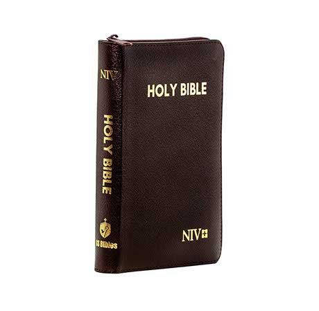 NIV Holy Bible Compact with Zip Burgundy – BibleStore