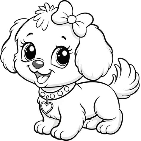 Cute dog coloring page printable – Artofit