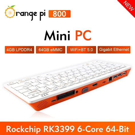 Buy Orange Pi 800 All-in-One 6-Core 64 Bit 4GB RAM Computer Kit ...