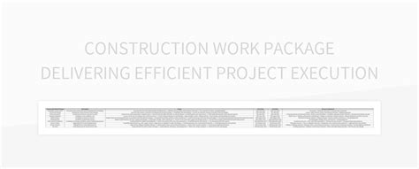 Image result for Example of a Project Work Package