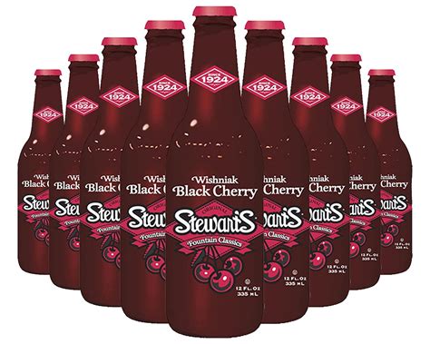 Stewart's Wishniak Black Cherry Soda, 12 fl oz (12 Glass Bottles), All ...