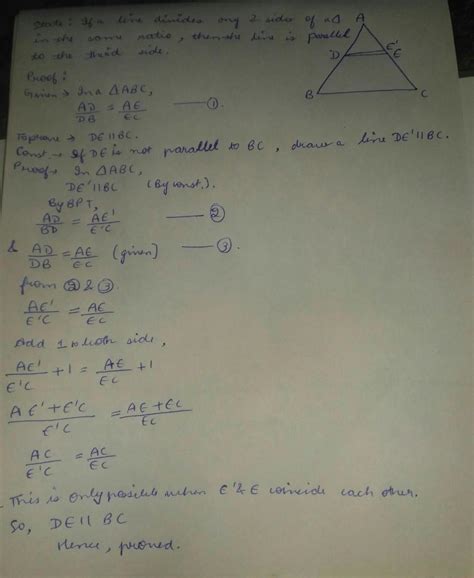 prove the converse of BPT???proof of Converse BPT with diagram - Brainly.in