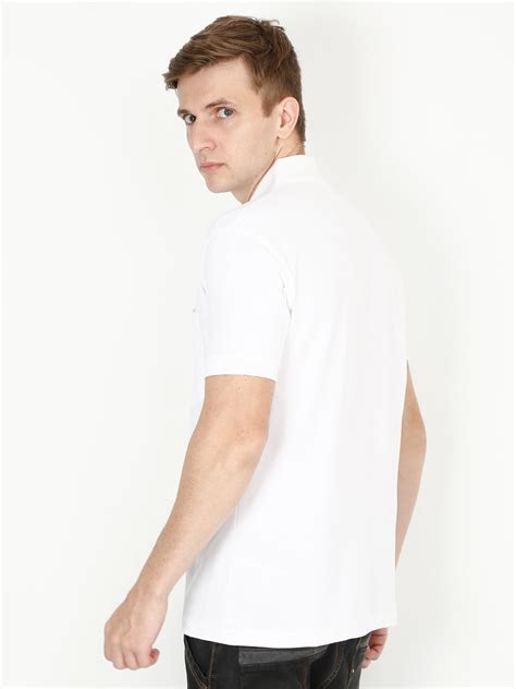 Men's Cotton Plain Polo Neck Half Sleeve White Color T-Shirt – Fleximaa