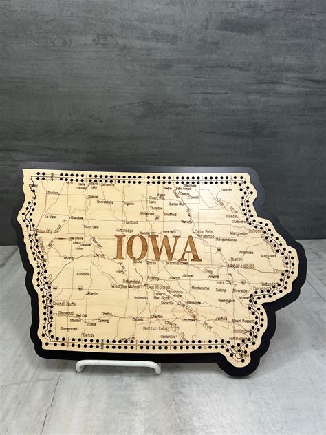 Iowa Shaped Cribbage Board – Heart of Iowa Market Place