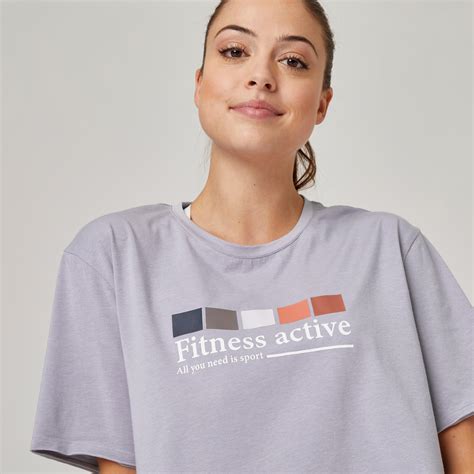 Gym Cotton Blend Cropped T-Shirt - Violet Print