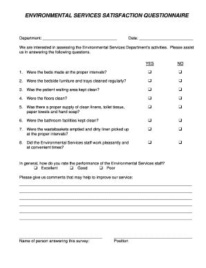 Housekeeping Survey Questions - Fill and Sign Printable Template Online