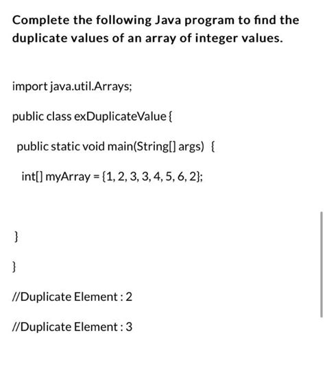 simple java program to find duplicate elements in array 的图像结果