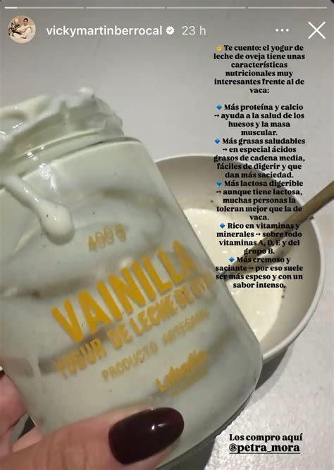 Vicky Martín Berrocal (52 años): "Desayuno yogur de leche de oveja. Es ...