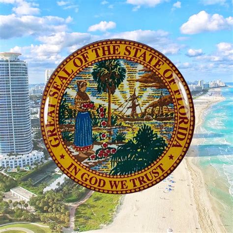 Florida Seal, State Seal, Florida Enamel Pin, Seal Emblem Pin, Florida ...