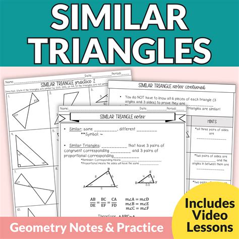 Similar Triangles Worksheet