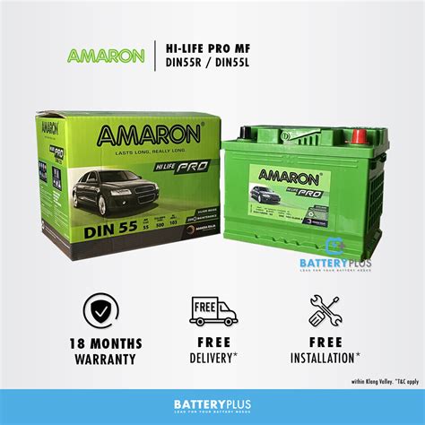 DIN55R | DIN55L | DIN55 | LN2 | Amaron Hi-Life Pro MF Car Battery Bateri Kereta For Proton X50 ...