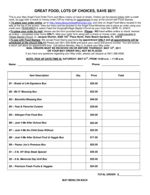 18 Printable Food Menu Forms and Templates - Fillable Samples in PDF ...
