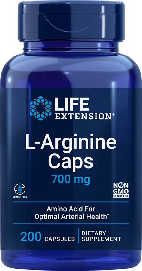 L-Arginine Caps, 700 mg, 200 vegetarian capsules - Life Extension