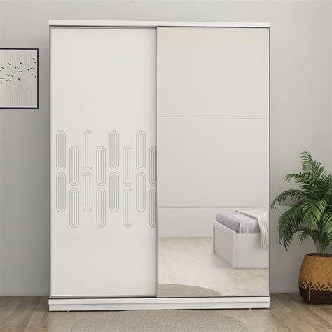 Buy Premium Agnes 2 Door Sliding Wardrobe with Mirror (White) Online In ...