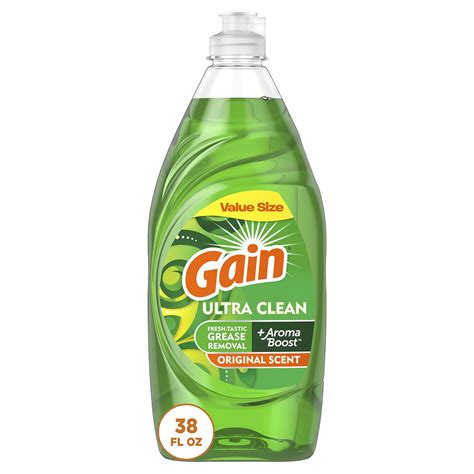 Amazon.com: Gain Ultra Dishwashing Liquid Dish Soap, Original Scent, 38 ...