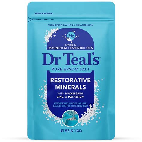 Dr. Teal's Pure Epsom Salt Restorative Minerals Soaking Solution ...