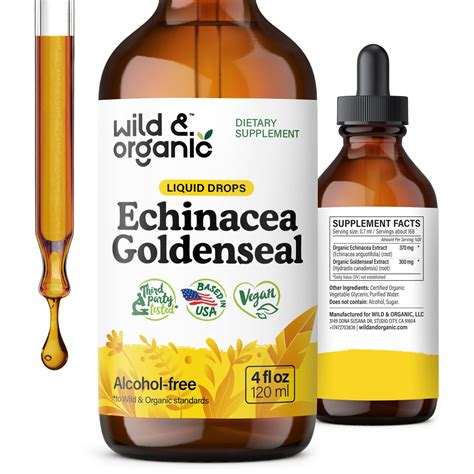 Amazon.com: Wild & Organic Echinacea Goldenseal Tincture - Immune ...