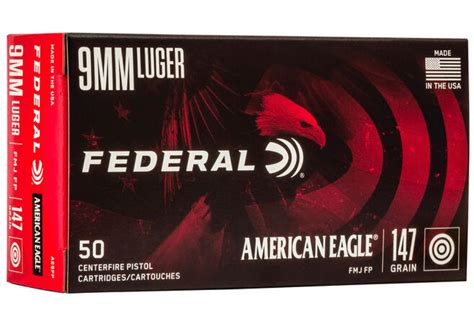 Ammo Bros | FEDERAL CARTRIDGE CO AMERICAN EAGLE 9MM 147GR. FMJFP 50RD BOX