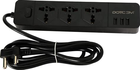 Syska 3 Way 1500 Watts Universal Sockets Power Strip with 2 USB Ports ...