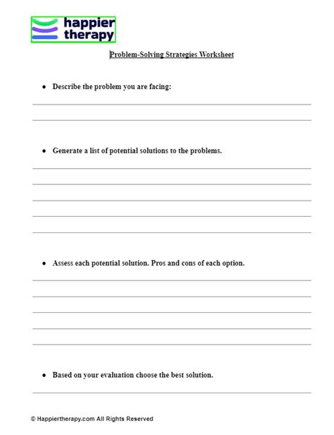 Image result for Problem Solving Strategies Worksheet