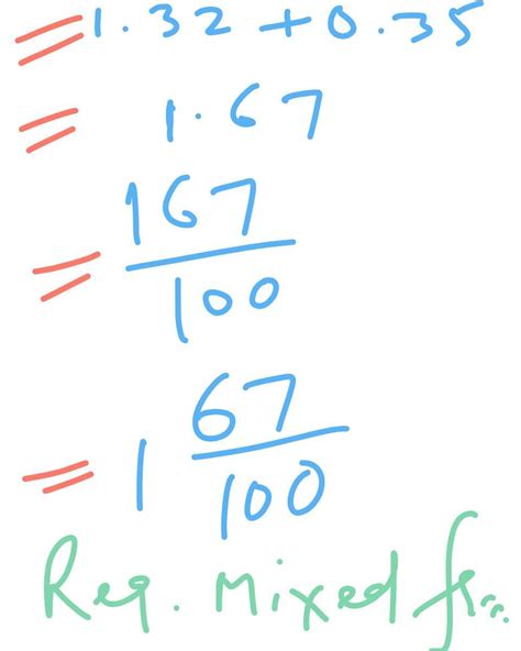 Express 1.32+0.35 as a fraction in the simplest form. - Brainly.in