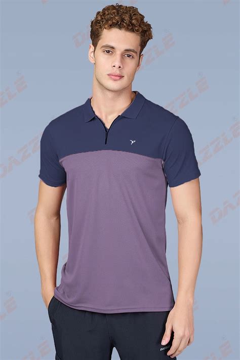 SPRING T SHIRT - NAVYBLUE PURPLE – Dazzle Sportswear