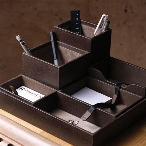 LEATHER DESK ORGANIZER (6 PIECE SET) – Portside Cafe