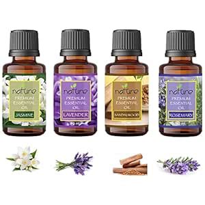 Nature Jasmine Lavender Sandalwood Rosemary Essential Oil Set Organic ...