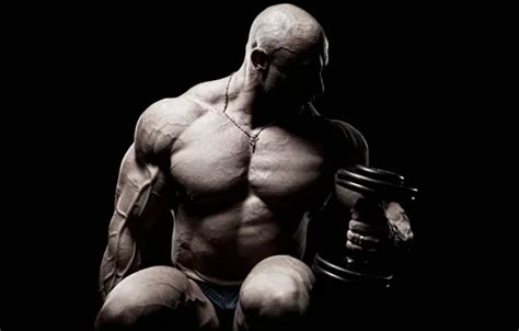 Download wallpaper pose, muscle, background black, training, athlete ...