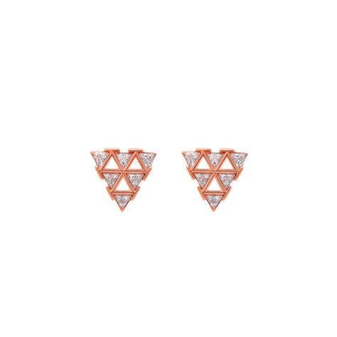 Buy the Rose Gold Tri Spark Studs - Silberry