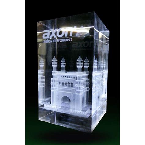 3D Momento Laser Engraved Charminar Crystal Cube : Amazon.in: Home ...