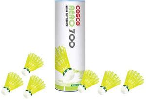 COSCO Aero 700 Shuttlecock (Medium, 77, Pack of 6) Nylon Shuttle ...