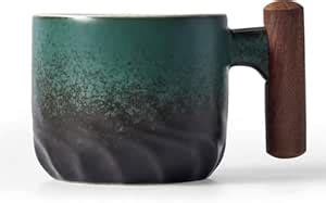 Buy Peturi Mug Coffee Cup Handmade Retro Wooden Handle Coffee Mug,70ml ...