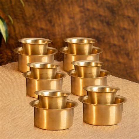 Buy Ekhasa 100% Pure Brass Filter Coffee Cup | Dabara Set for Coffee ...