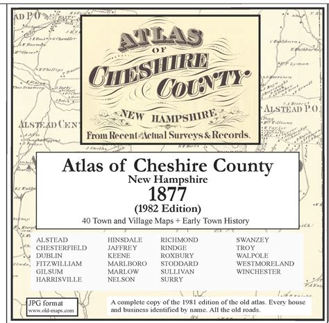 Atlas of Cheshire County, New Hampshire, 1877, CDROM Old Map - OLD MAPS