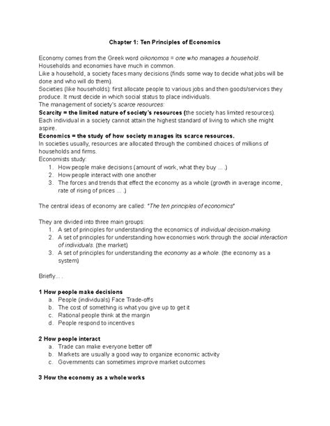 Chapter 1 Ten Principles of Economics - Chapter 1: Ten Principles of ...